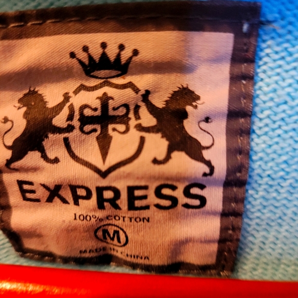 Express Men's Bright Blue v-neck sweater. Size XL - Picture 2 of 4